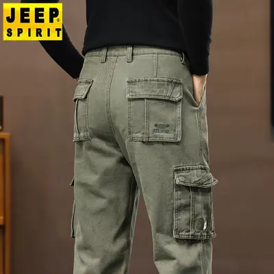 Erkek iş pantolonu, bol düz paça, çok cepli, outdoor uzun pantolon, model 7093 - 8