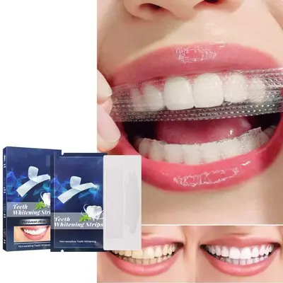 跨境爆款美白牙贴口腔护理高效焕白Teeth Whitening Strips牙贴