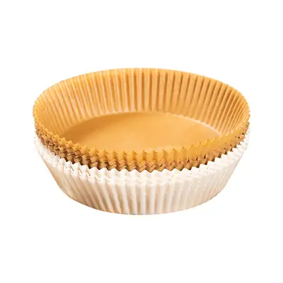 Spezielles Papier für Heißluftfritteusen, Lebensmittelgrad Silikon-Backpapier, verdicktes hitzebeständiges Einweg-Kuchenbäck-Öl-Absorptionspapier für den Hausgebrauch.