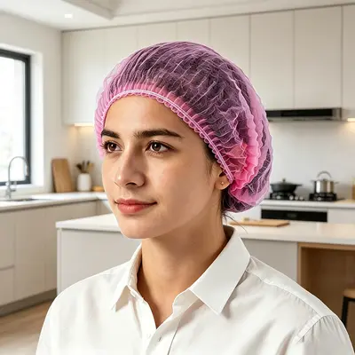 Disposable Non-Woven Kitchen Chef Hat, Dust-Proof Hygienic Cap, Breathable - 9