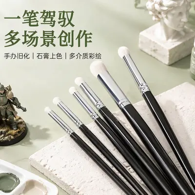 Wool art brush set black handle acrylic oil gouache painting brushes