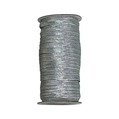 Metal Yassı Elastik Lastik Bant, Altın ve Gümüş İplik Renkli Giyim ve Hediyelik Süs Bandı - 8