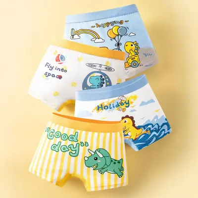 Yeni model erkek bebek iç çamaşırı çocuk A sınıfı %100 pamuklu boxer çocuk pamuklu şort erkek çocuk külot, sıkıştırmayan PP