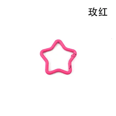Star-Shaped Zinc Alloy Spring Buckle, Colored, DIY Keychain Accessory - 10