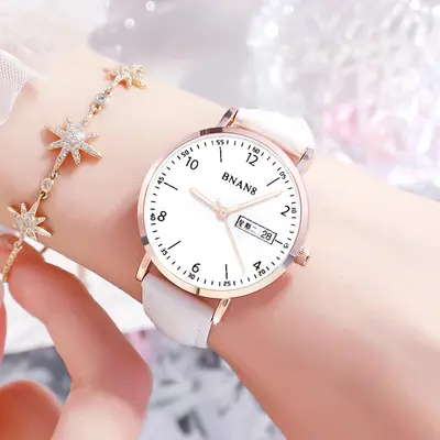 Student watch, mechanical, genuine leather strap
