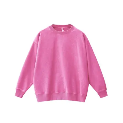 400 g Ripped Crew Neck Sweatshirt, Plus Size, Retro Washed - 10