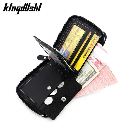 Men's Short Wallet with Chain, Multi-Card Slots and Zipper Coin Pocket - 4