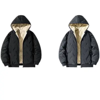 Lamb Wool-Lined Cotton Children's Jacket, Medium and Large Sizes