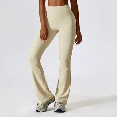 Weite Yoga-Schlaghose mit hoher Taille und Po-Effekt - 11