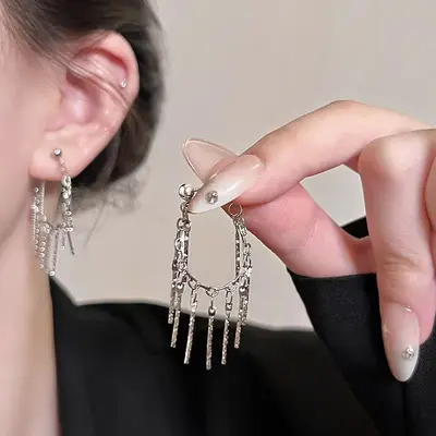Tassel earrings elegant style lightweight luxury - 8