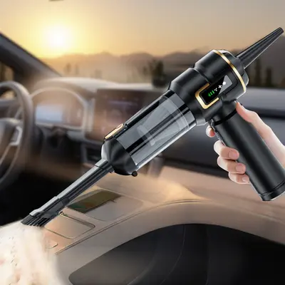 Araba elektrikli süpürgesi fırçasız LCD ekran güç elektrikli süpürge el emme ve üfleme entegre üfleyici toz üfleyici