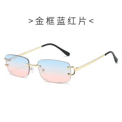 Frameless Metal Men's Sunglasses, Classic Design - 10