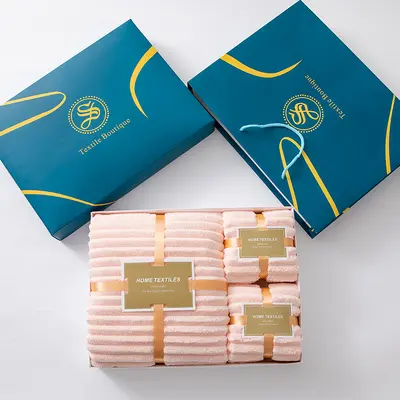 Mercan Samt Badetuch dreiteiliger Geschenkkarton Hochzeits-Gruppenkauf Unternehmensrückgabe Geschenk Handtuchset - 8