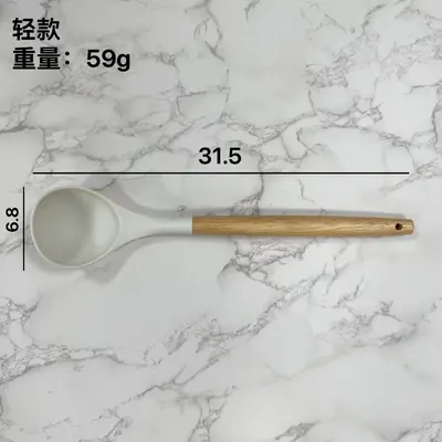 Spot silikon spatula, çorba kaşığı, yapışmaz tava, özel yüksek sıcaklığa dayanıklı ve haşlanmayı önleyen ev pişirme kevgir mutfak eşyaları seti beyaz - 11