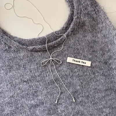 Perlenkette S925 Sterlingsilber verlängerbar Pullover Kette - 12