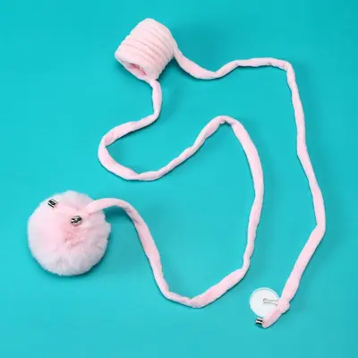 Suction Cup Spring Plush Ball Cat Toy with Retractable Elastic Rope - 9