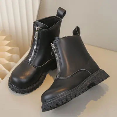 Kinderstiefel aus Leder, weiche rutschfeste Sohle, Frühling und Herbst