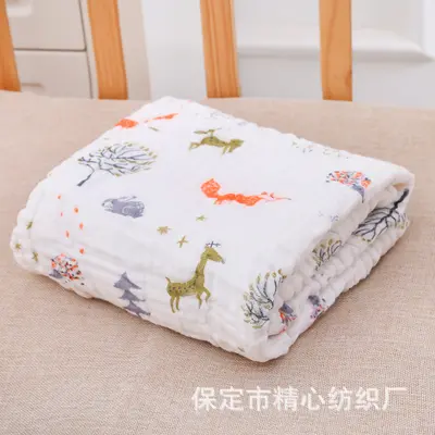 100% Cotton Six-Layer Baby Muslin Blanket, 110x110 cm, Four-Season - 10