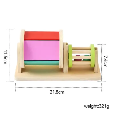 Wooden textile drum baby color cognitive sensory concentration toy hand-eye coordination Montessori early education aid - 7