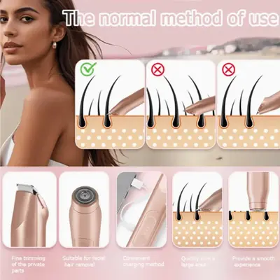 Electric Hair Remover for Women, Dual-Head, Rechargeable, Portable