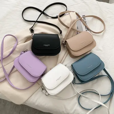 Candy-Colored Women's Shoulder Saddle Bag, Autumn and Winter Style