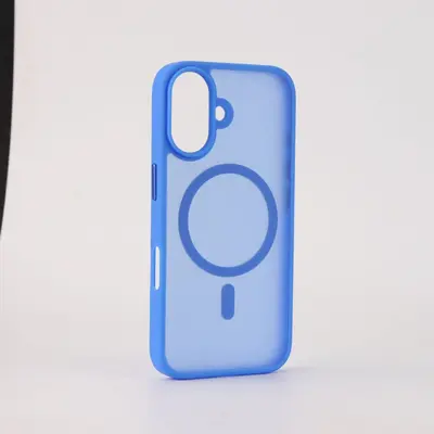 Apple iPhone 16 Plus deri hissi kılıf, göl mavisi, manyetik - 7