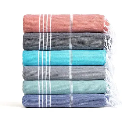 Turkish beach towel striped tassel towel quick-drying absorbent large size various styles wholesale custom logo - 6
