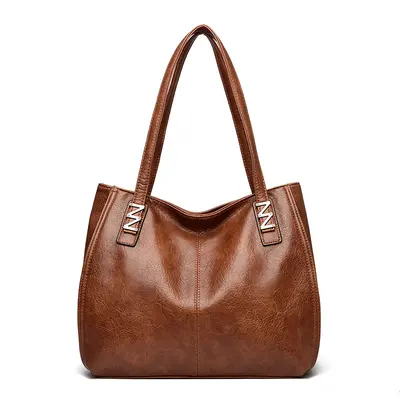 Women's Soft Leather Tote Bag, Large Capacity, 2026 Single Shoulder Bag - 9