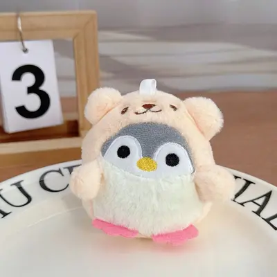 Karikatür Sevimli Çapraz giyinme Penguen Bebek Douyin Aynı Stil Giydirme Küçük Penguen doldurulmuş Oyuncak Kolye Bebek 8 CM - 9