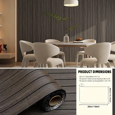 3D Self-Adhesive Wood Grain Wall Sticker, Waterproof - 12