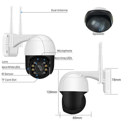 Küçük top makinesi kablosuz gözetleme kamerası uzaktan cep telefonu ev ağı açık su geçirmez wifi gözetim gece görüş HD