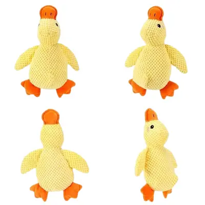 Sarı Ördek Peluş Kedi ve Köpek Çiğneme Oyuncağı, Sesli - 6