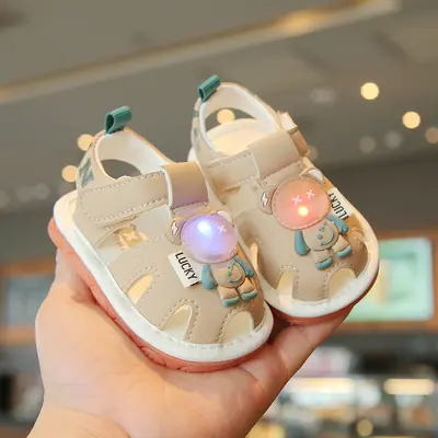 Weiche Lauflernschuhe für Babys, rutschfeste atmungsaktive Sommersandalen