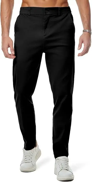 Plus Size Amazon Large Size Wrinkle-Resistant Trousers Long Pants Golf Men's Stretch Solid Color Work Business Formal Dress Pants