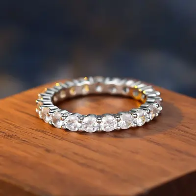 Minimalist Women's Ring, Micro Zirconia Set, Everyday Wear