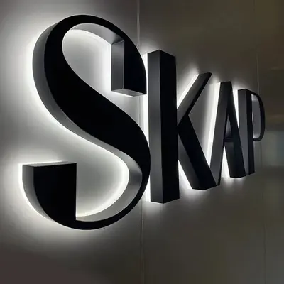 Edelstahl-Buchstaben-Ladenschild mit LED, Acryl-Option