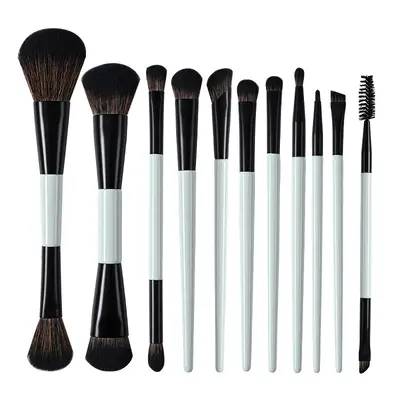 11-Piece Double-Ended Makeup Brush Set with Portable Bag