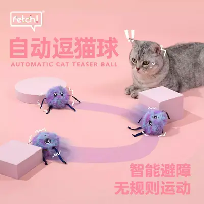 跨境新款猫咪电动跳跳球猫玩具自动逗猫自嗨解闷神器猫薄荷逗猫充