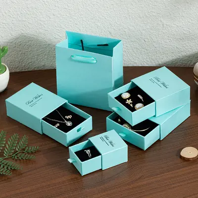 Hersteller-Großhandel Getreidegelb Schubladenbox Schmuck-Aufbewahrungsbox Anhänger Ringverpackungsbox Armbandkette Halskette Schmuckverpackungsbox - 13