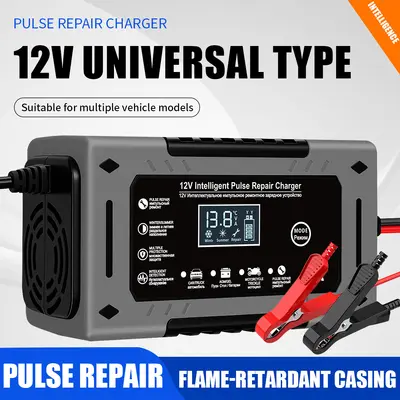 12V 6A Smart Pulse Repair Charger for Lead-Acid Batteries