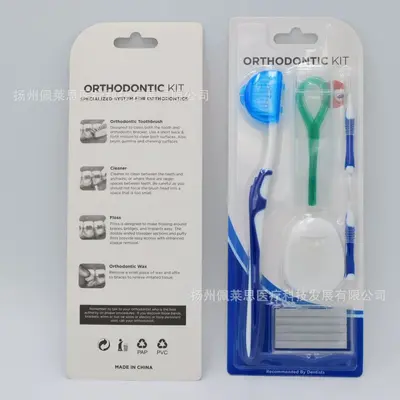 Orthodontic toothbrush set with dental floss and interdental brushes - 3