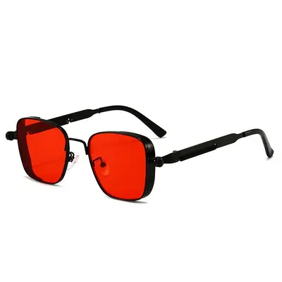 Retro-Sonnenbrille mit eckigem Metallrahmen im Steampunk-Stil - 10