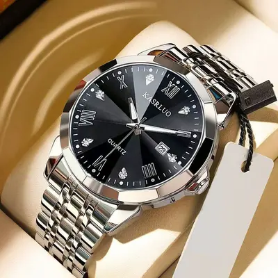Popüler yeni erkek marka izle iş basit moda trendi takvim çelik bant üst düzey su geçirmez erkek saati zarif