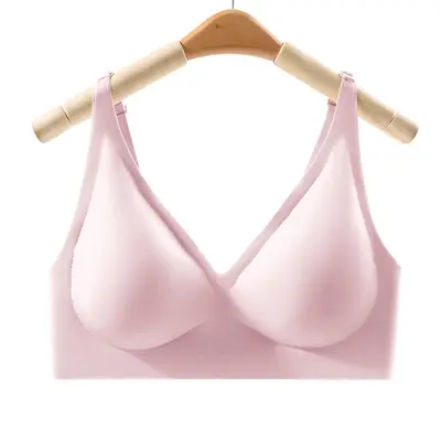 Women's deep V wireless bra, comfortable support, seamless - 7