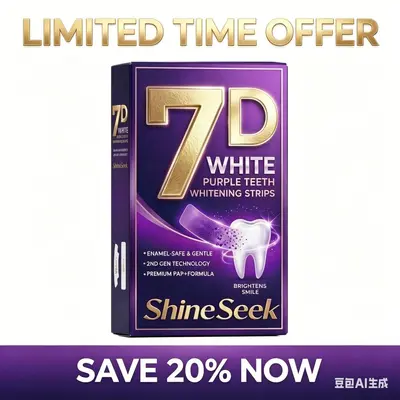 Gold 7D Purple Whitening Dry Teeth Strips, No Residue, PAP+ Formula - 4
