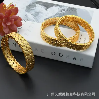Gold-plated bracelet, Dubai bride style, light luxury