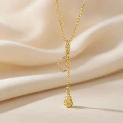 高品质气质轻奢满锆铜微镶项链女真金电镀简洁网红锁骨链脖链合集 - 8
