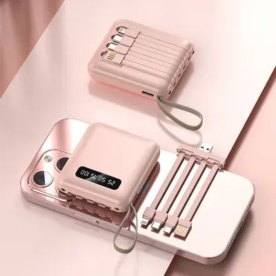 Toptan dahili kablolu mini güç bankası 20000 mAh kompakt taşınabilir büyük kapasiteli mobil güç kaynağı özelleştirilmiş LOGO - 10