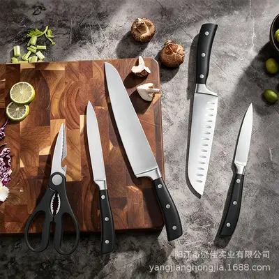 Cross-border single steel head tool set steel head ABS handle Western style stainless steel chef knife sharp commercial chef knife