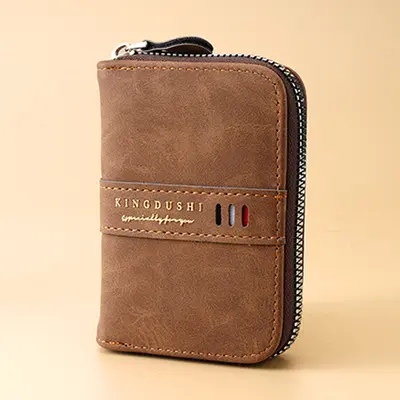 Men's Short Leather Wallet, Large Capacity, Wear-Resistant - 7